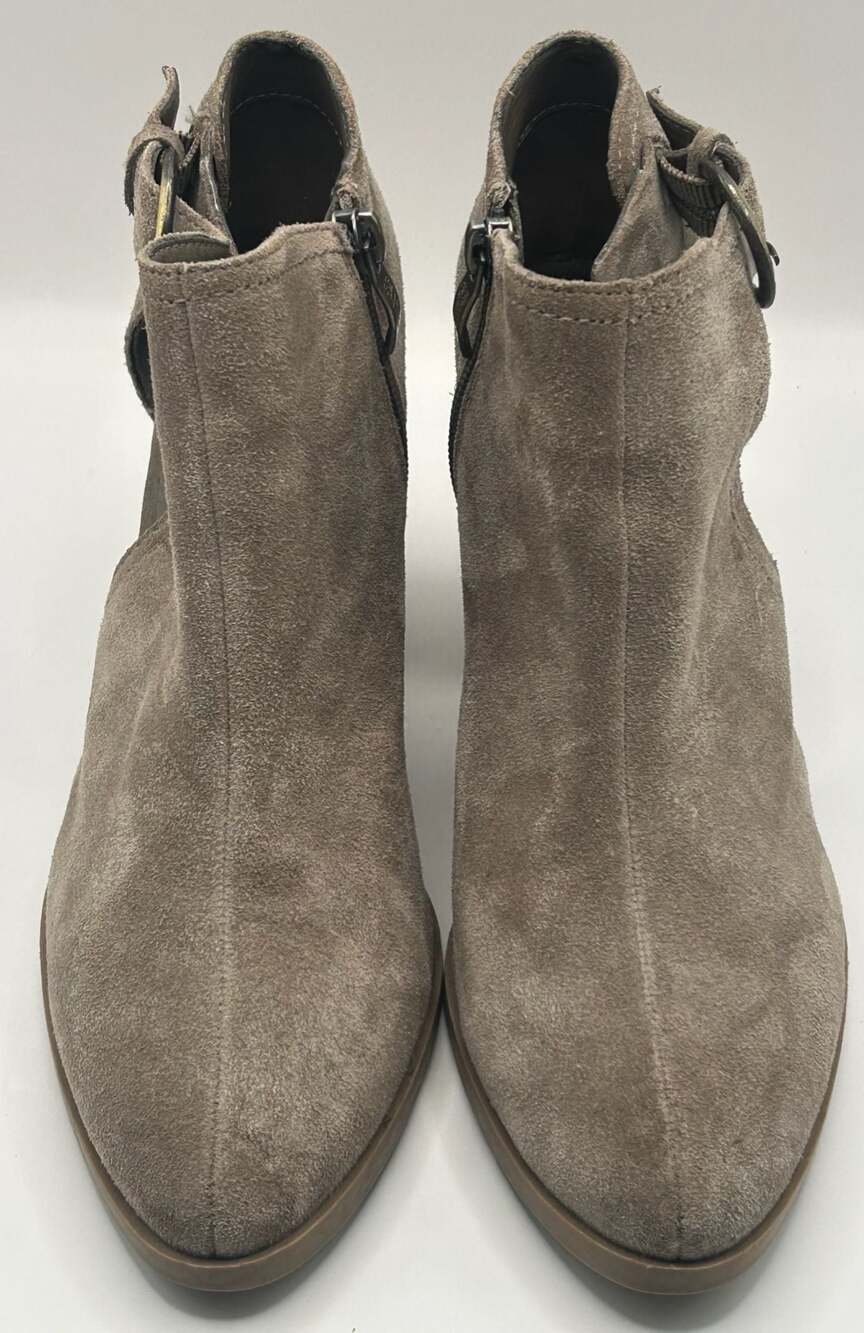 Franco Sarto Taupe Suede Ankle Booties Size 7.5